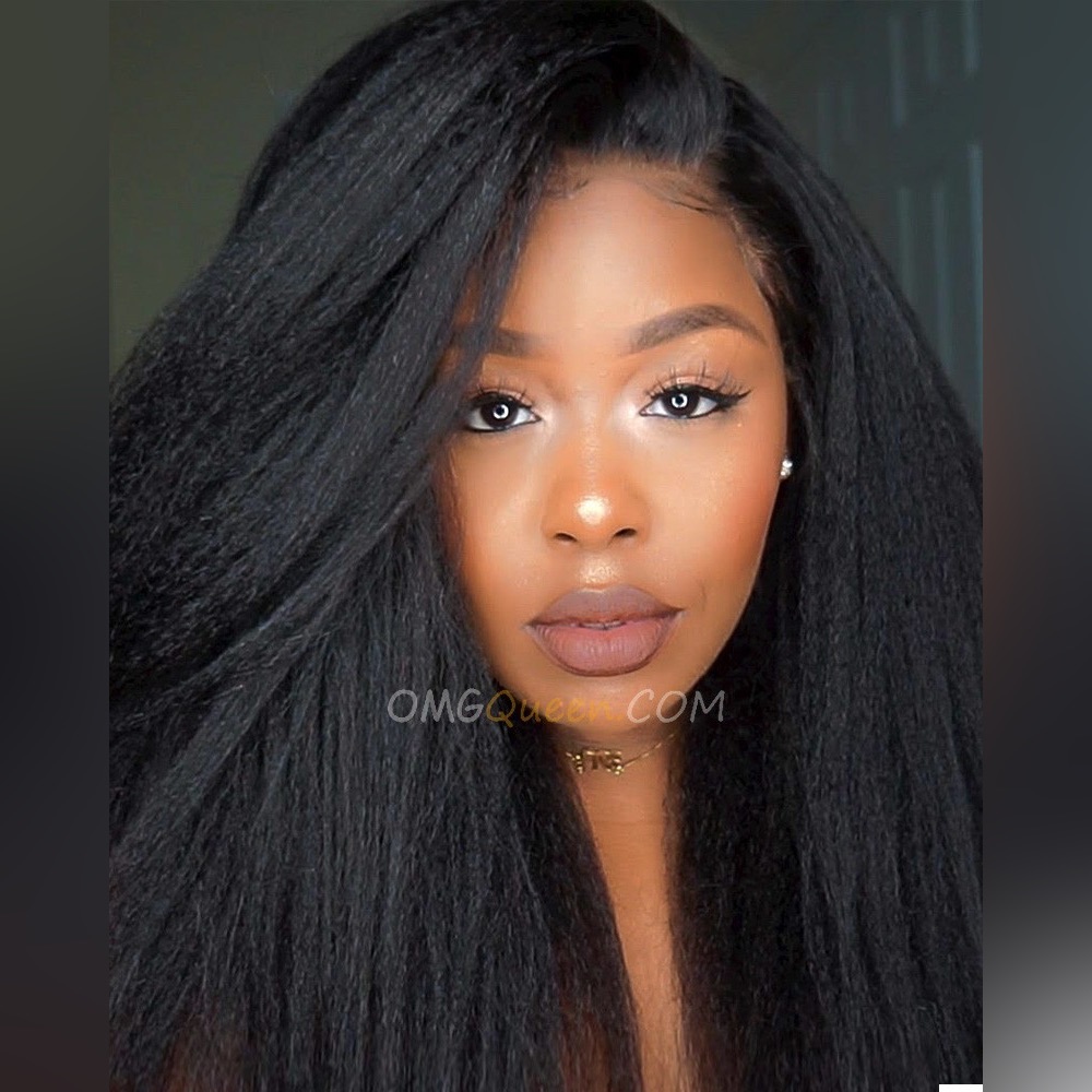 SOLD-150% Density Kinky Straight 360 Frontal Wig Virgin Brazilian Wig [BTW26-E3]